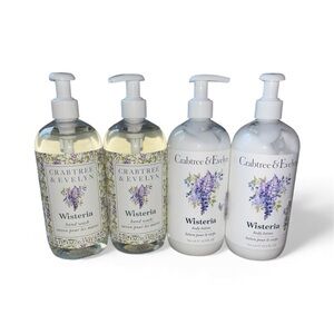 (2) Crabtree & Evelyn Wisteria Hand Wash and Lotion Duos